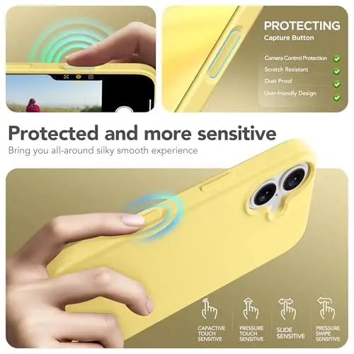 GONEZ Phone Cage Compatible with iPhone 16, Quick Release Video Rig Stabilizer Accessories with Screen Protector, Buttercream Yellow - GONEZ (1)