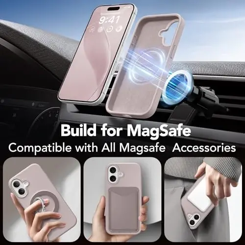 GONEZ Phone Cage Compatible with iPhone 16, Quick Release Video Rig Stabilizer Accessories with Screen Protector, Light Taro - 2