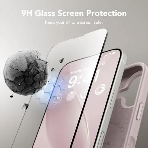 GONEZ Phone Cage Compatible with iPhone 16, Quick Release Video Rig Stabilizer Accessories with Screen Protector, Light Taro - 3
