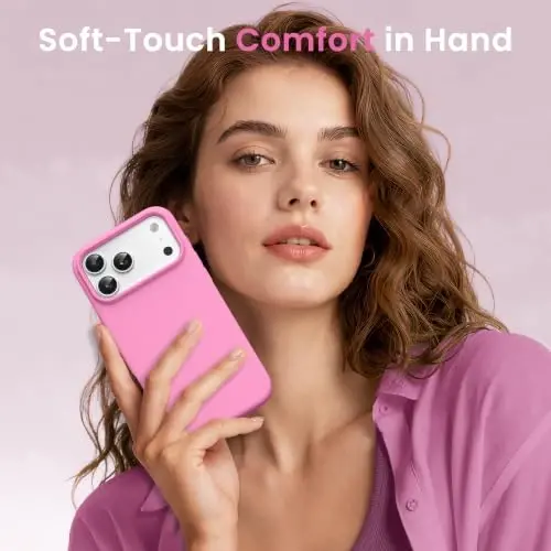 GONEZ Phone Cage Compatible with iPhone 17 Pro Max, Quick Release Video Rig Stabilizer Accessories with Screen Protector, Soft Pink - 2