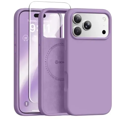 GONEZ Phone Cage Compatible with iPhone 17 Pro, Quick Release Video Rig Stabilizer Accessories with Screen Protector, Light Purple - 1