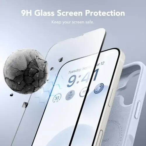 GONEZ Phone Cage Compatible with iPhone 17, Quick Release Video Rig Stabilizer Accessories with Screen Protector, Baby Blue - 3