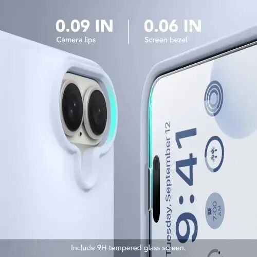 GONEZ Phone Cage Compatible with iPhone 17, Quick Release Video Rig Stabilizer Accessories with Screen Protector, Baby Blue - 4