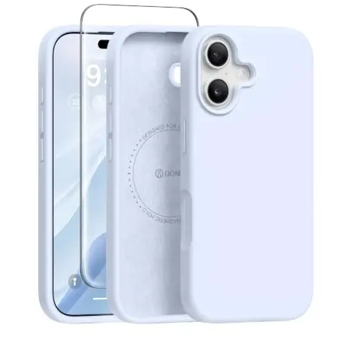 GONEZ Telefon Kafesi iPhone 17 ile Uyumlu, Ekran Koruyuculu Hızlı Çıkarılabilir Video Rig Sabitleyici Aksesuarları, Bebek Mavisi - 1
