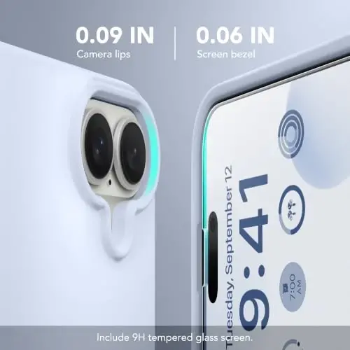 GONEZ Telefon Kafesi iPhone 17 ile Uyumlu, Ekran Koruyuculu Hızlı Çıkarılabilir Video Rig Sabitleyici Aksesuarları, Bebek Mavisi - 4
