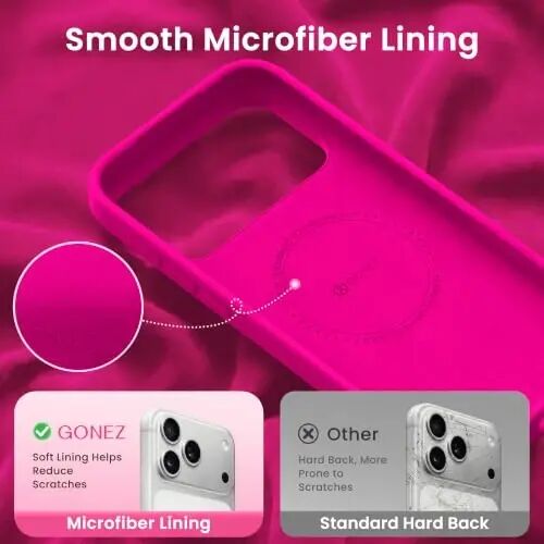 GONEZ Phone Cage Compatible with iPhone 17 Pro Max, Quick Release Video Rig Stabilizer Accessories with Screen Protector, Hot Pink - 5
