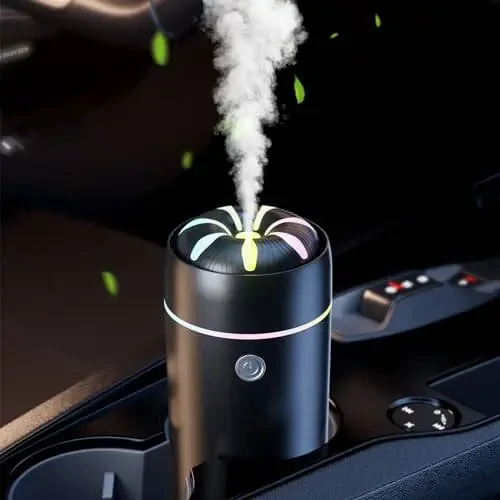 Gonlink Car Humidifier Diffuser - Smart Cool Mist Air Freshener for Essential Oils - USB for Car, Home, Office, Bedroom (Black) - 6