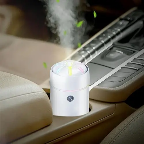 Gonlink Avtomobil Diffuzeri, Avtomobil Namlagi, Efir Moylari Uchun Avtomobil Diffuzerlari, Aqlli Avtomobil Havo Tozalagich Diffuzeri, Avtomobil Uy Ofis Yotoq Xonasi uchun USB Salqin Tuman Namlagich Diffuzeri (Oq) - 1