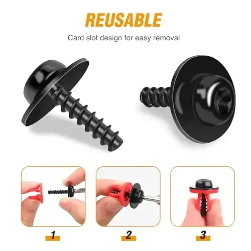 GOOACC 10 Sets Engine Splash Shield Guard Undertray Cover Screws Bolt Nut Clip Torx Pan Head SEMS Tapping Screw for Ford W702413-S450B W702438-S300 Lincoln Continenta - 6