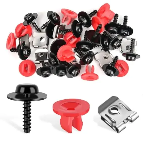 GOOACC 10 Sets Engine Splash Shield Guard Undertray Cover Screws Bolt Nut Clip Torx Pan Head SEMS Tapping Screw for Ford W702413-S450B W702438-S300 Lincoln Continenta - 1
