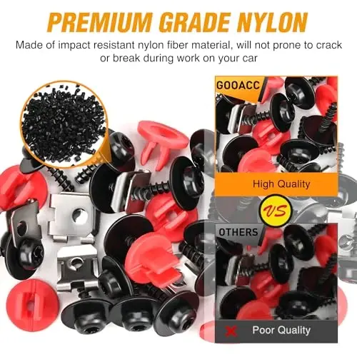 GOOACC 10 Sets Engine Splash Shield Guard Undertray Cover Screws Bolt Nut Clip Torx Pan Head SEMS Tapping Screw for Ford W702413-S450B W702438-S300 Lincoln Continenta - 5