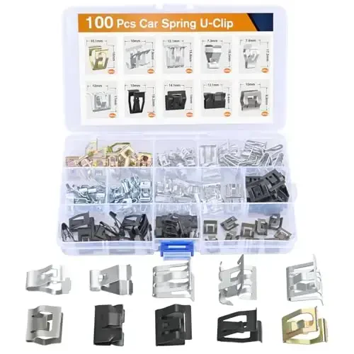 GOOACC 100Pcs 10 Sizes Metal Trim Clip Spring Moulding Clip Universal Auto Body Fastener Clip Compatible with GTI, Jetta, Passat, Phaeton, VW Audi 4A0-867-276A - GOOACC