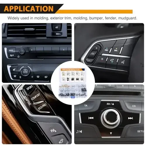 GOOACC 100Pcs 10 Sizes Metal Trim Clip Spring Moulding Clip Universal Auto Body Fastener Clip Compatible with GTI, Jetta, Passat, Phaeton, VW Audi 4A0-867-276A - 7