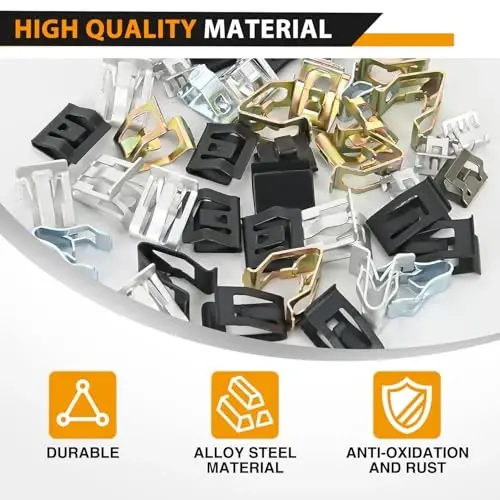 GOOACC 100Pcs 10 Sizes Metal Trim Clip Spring Moulding Clip Universal Auto Body Fastener Clip Compatible with GTI, Jetta, Passat, Phaeton, VW Audi 4A0-867-276A - 6