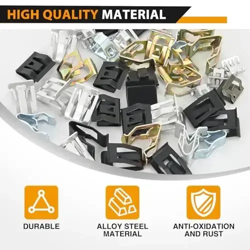 GOOACC 100Pcs 10 Sizes Metal Trim Clip Spring Moulding Clip Universal Auto Body Fastener Clip Compatible with GTI, Jetta, Passat, Phaeton, VW Audi 4A0-867-276A - 6