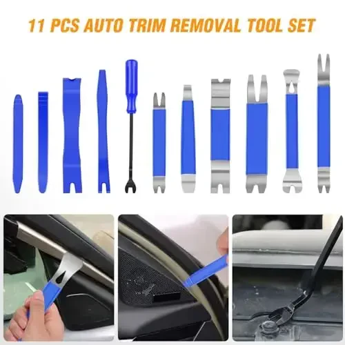 GOOACC 11PCS Trim Removal Tool Kit, Metal & Nylon Pry Tools Set for Car Door Panel, Dashboard, Audio, Clips, Fastener Remover w/Storage Box – Blue - GOOACC (1)