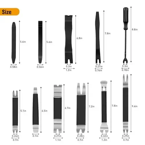 GOOACC 11PCS Trim Removal Tool Kit, Metal & Nylon Pry Tools Set for Car Door Panel, Dashboard, Audio, Clips, Fastener Remover w/Storage Box – Black - 3