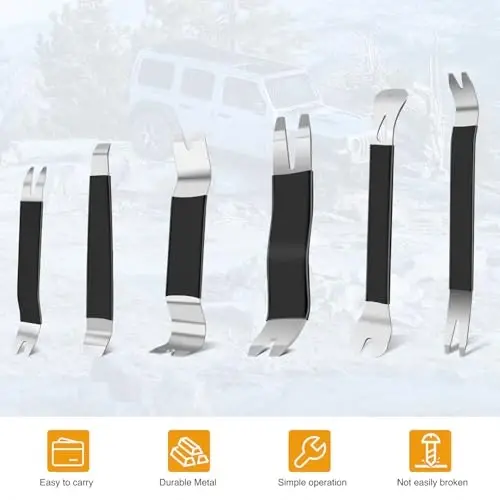 GOOACC 11PCS Trim Removal Tool Kit, Metal & Nylon Pry Tools Set for Car Door Panel, Dashboard, Audio, Clips, Fastener Remover w/Storage Box – Black - 1