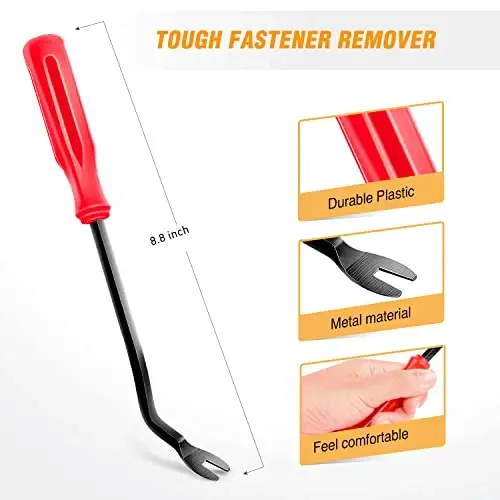 GOOACC 120PCS Car Bumper Push Retainer Clips & Nylon Fasteners Rivet Kit 6mm 7.6mm 8mm 8.8mm 10mm Door Trim Panel Clips , 1PC Fastener Remover, Black - 6