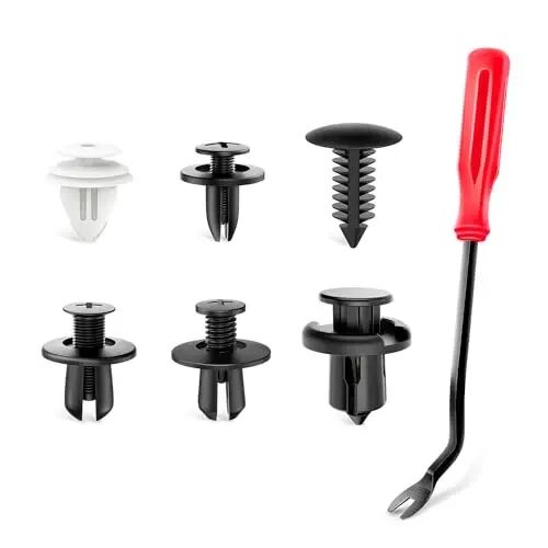 GOOACC 120PCS Car Bumper Push Retainer Clips & Nylon Fasteners Rivet Kit 6mm 7.6mm 8mm 8.8mm 10mm Door Trim Panel Clips, 5PC Fastener Remover - GOOACC (1)