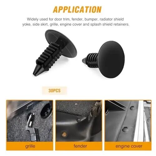 GOOACC 120PCS Car Bumper Push Retainer Clips & Nylon Fasteners Rivet Kit 6mm 7.6mm 8mm 8.8mm 10mm Door Trim Panel Clips, 5PC Fastener Remover - 5