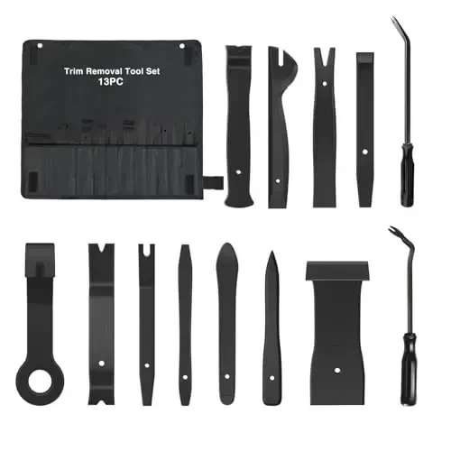 GOOACC 13PCS Nylon Trim Removal Tool Set for Bumper Fastener Rivet Clips Car Door Clip Panel Audio Video Dashboard Dismantle Black - GOOACC