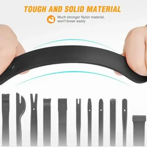 GOOACC 13PCS Nylon Trim Removal Tool Set for Bumper Fastener Rivet Clips Car Door Clip Panel Audio Video Dashboard Dismantle Black - 5