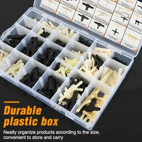 GOOACC 159Pcs 32 Size Automotive Vacuum Tubing Tee Connector Assortment Kit 1/8