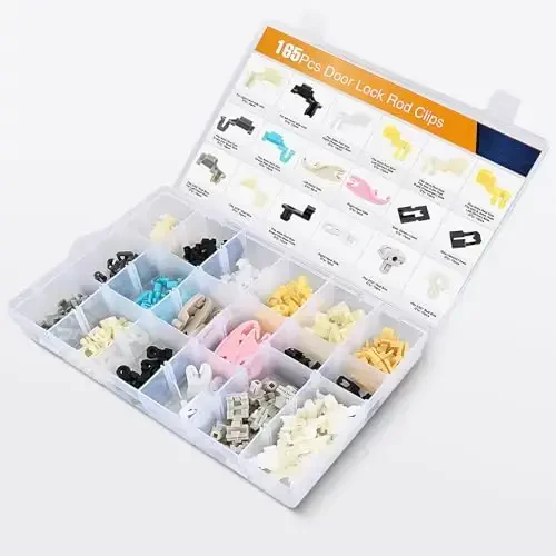 GOOACC 165pcs Door Lock Rod Clips Tailgate Handle Rod Lock Pawl Handle Rod End Retainer Assortment Fits 5/32