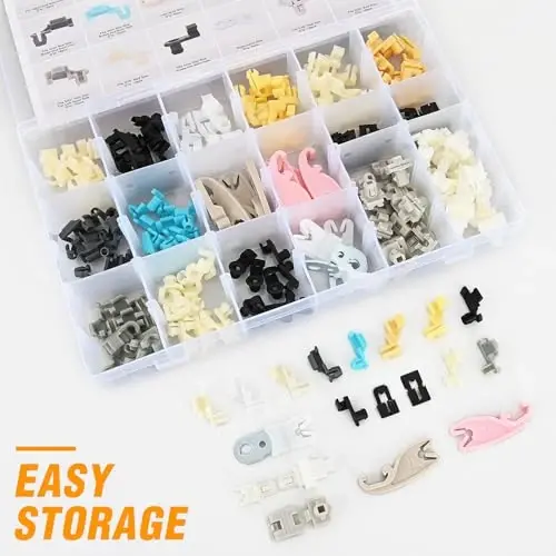 GOOACC 165pcs Door Lock Rod Clips Tailgate Handle Rod Lock Pawl Handle Rod End Retainer Assortment Fits 5/32