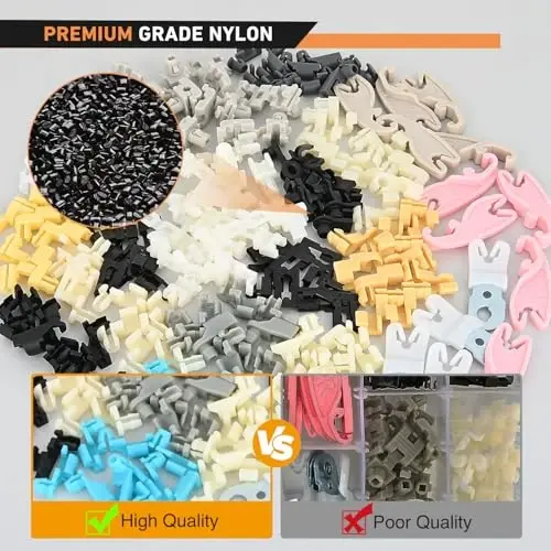 GOOACC 165pcs Door Lock Rod Clips Tailgate Handle Rod Lock Pawl Handle Rod End Retainer Assortment Fits 5/32