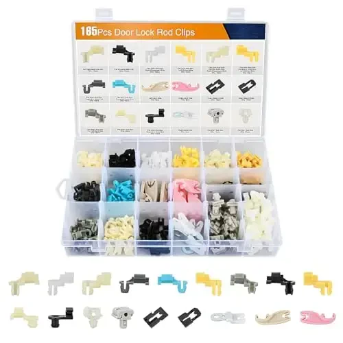GOOACC 165pcs Door Lock Rod Clips Tailgate Handle Rod Lock Pawl Handle Rod End Retainer Assortment Fits 5/32