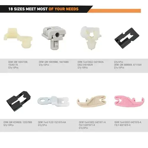 GOOACC 165pcs Door Lock Rod Clips Tailgate Handle Rod Lock Pawl Handle Rod End Retainer Assortment Fits 5/32