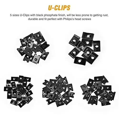 GOOACC 170Pcs Car U-Clip and Screw Assortment Kit 9 Different Sizes Automotive U Nut and Screw Clip Replacement Parts for Dash Door Panel Interior - 4