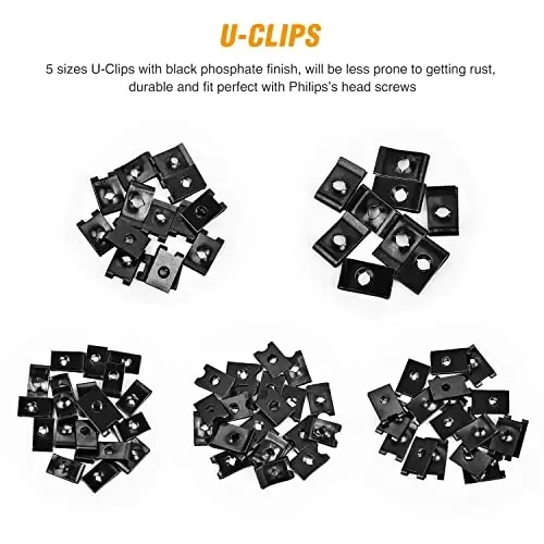 GOOACC 170Pcs Car U-Clip and Screw Assortment Kit 9 Different Sizes Automotive U Nut and Screw Clip Replacement Parts for Dash Door Panel Interior - 4