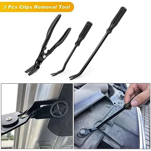 GOOACC 19Pcs Trim Removal Tool Set Panel Fastener Clips Removal Automotive Plastic Upholstery Pliers Removal Install Removal Car Tool with Storage Bag for Trim Panel Audio Clip Pliers Terminal-Black - 4