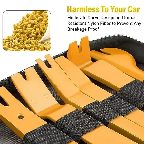 GOOACC 19Pcs Trim Removal Tool Set Panel Fastener Clips Removal Automotive Plastic Upholstery Pliers Removal Install Removal Car Tool with Storage Bag for Trim Panel Audio Clip Pliers Terminal-Yellow - 7