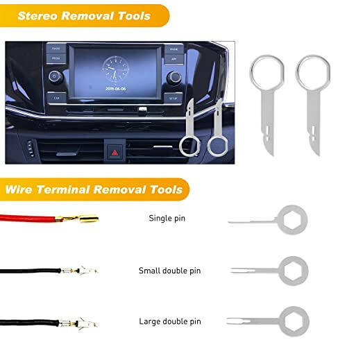 GOOACC 19Pcs Trim Removal Tool Set Panel Fastener Clips Removal Automotive Plastic Upholstery Pliers Removal Install Removal Car Tool with Storage Bag for Trim Panel Audio Clip Pliers Terminal - 6