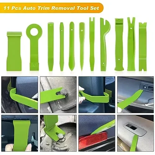 GOOACC 19Pcs Trim Removal Tool Set Panel Fastener Clips Removal Automotive Plastic Upholstery Pliers Removal Install Removal Car Tool with Storage Bag for Trim Panel Audio Clip Pliers Terminal-Green - 3
