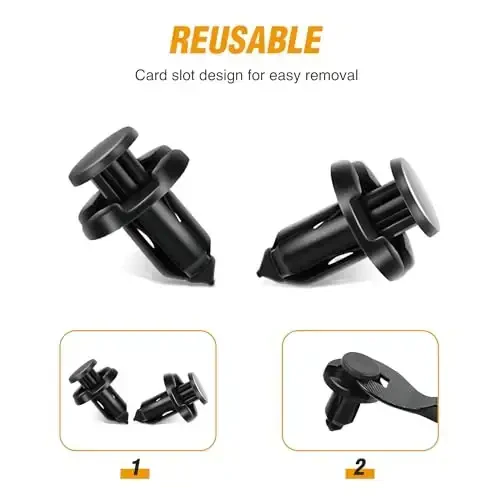GOOACC 200PCS Avtomobil Plastik Perçin Bağlantıları İtme Tutucu Kiti, 10 Eng Ko'p Tarqalgan O'lcham Avtomatik İtme Pimi Perçinleri, Tesla Kuzov İçki va Tashqi Tutucu Bağlantı Klipi uchun - 7