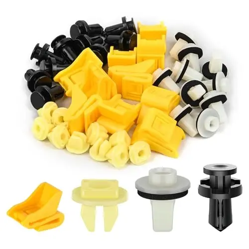 GOOACC 40Pcs Bumper Grommet and Rear Bumper Retainer Assortment Compatible for Nissan & Infiniti, Replace 63846-5V000 63846-5V000 01553-09241 85099-1MA0A - GOOACC