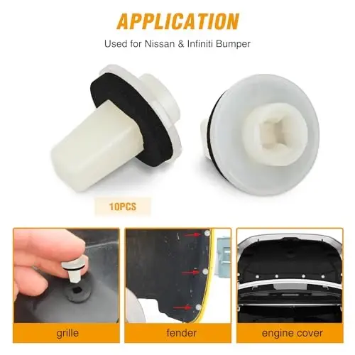 GOOACC 40Pcs Bumper Grommet and Rear Bumper Retainer Assortment Compatible for Nissan & Infiniti, Replace 63846-5V000 63846-5V000 01553-09241 85099-1MA0A - 3