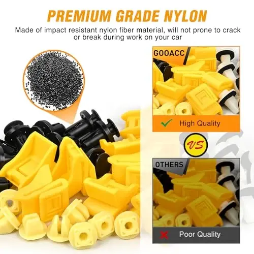 GOOACC 40Pcs Bumper Grommet and Rear Bumper Retainer Assortment Compatible for Nissan & Infiniti, Replace 63846-5V000 63846-5V000 01553-09241 85099-1MA0A - 5