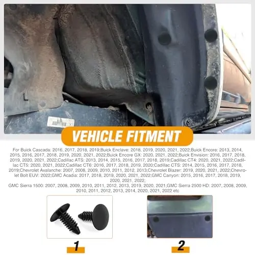 GOOACC 45Pcs Radiator Yoke, Fender & Bumper Shield Retainer Hex Head Tapping Screw Bumper Fascia Flares & Air Dam Retainer for Ford Buick Cadillac Dodge - 5