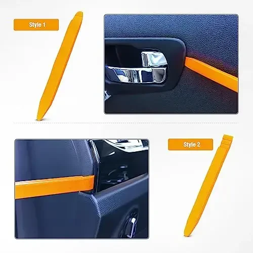 GOOACC 5 PCS Nylon Auto Trim Removal Tool Kit No-Scratch Removal Tool Kit for Car Clip Panel & Audio Dashboard Dismantle Yellow - 4