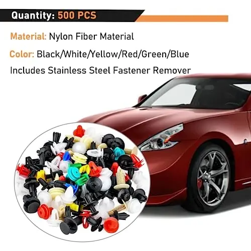 GOOACC 501PCS Universal Car Clips Mixed Auto Bumper Fender Trim Door | Panel Shield Engine Cover Retainer Rivet Push with Fastener Remover for GM Ford Chrysler Toyota Lexus Honda Acura Dodge Jeep - 6