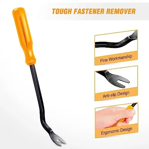 GOOACC 5 PCS Nylon Auto Trim Removal Tool Kit No-Scratch Removal Tool Kit for Car Clip Panel & Audio Dashboard Dismantle Yellow - 6