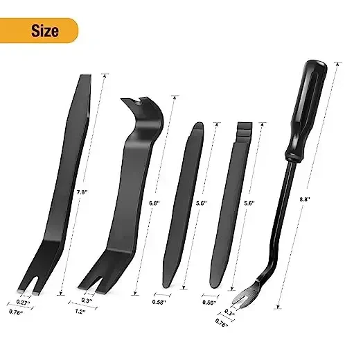 GOOACC 5 PCS Nylon Auto Trim Removal Tool Kit No-Scratch Removal Tool Kit for Car Clip Panel & Audio Dashboard Dismantle Black - GOOACC (1)