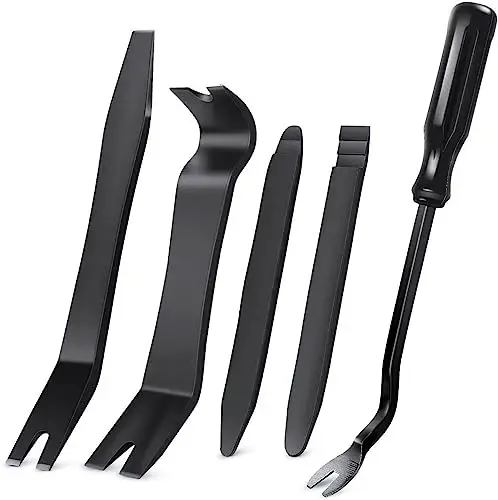 GOOACC 5 PCS Nylon Auto Trim Removal Tool Kit No-Scratch Removal Tool Kit for Car Clip Panel & Audio Dashboard Dismantle Black - 1