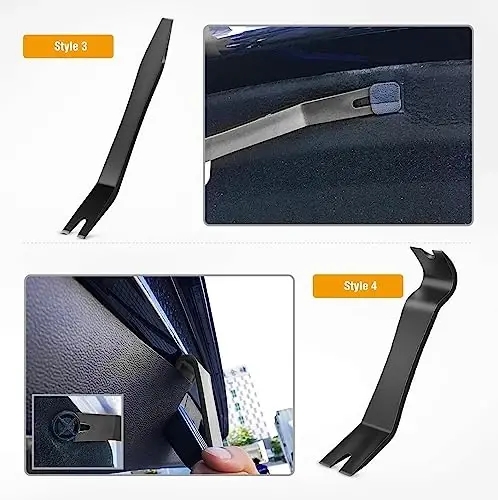 GOOACC 5 PCS Nylon Auto Trim Removal Tool Kit No-Scratch Removal Tool Kit for Car Clip Panel & Audio Dashboard Dismantle Black - 5